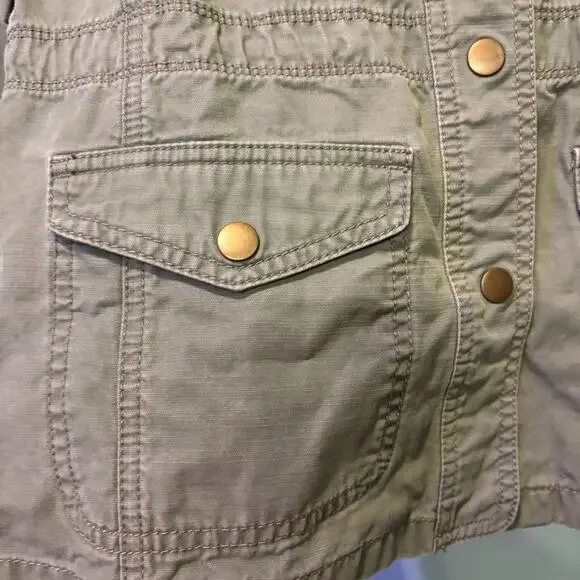 Talbots Petite Green Cinch Waist Utility Pockets Jacket Classic Design Size P - Picture 2 of 10